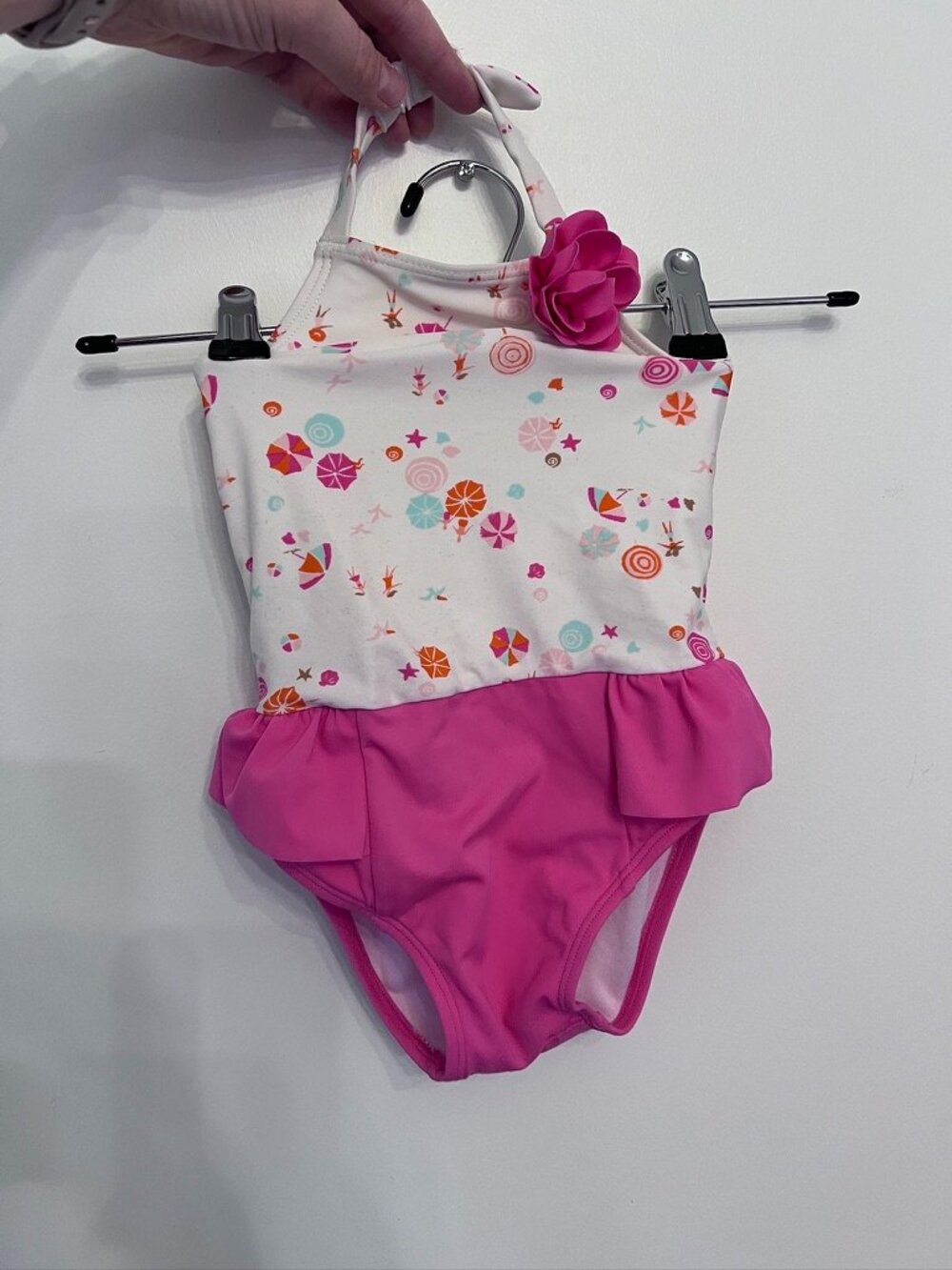 Janie and Jack Pretty In Panama Beach Umbrella Halter Swimsuit 18-24M